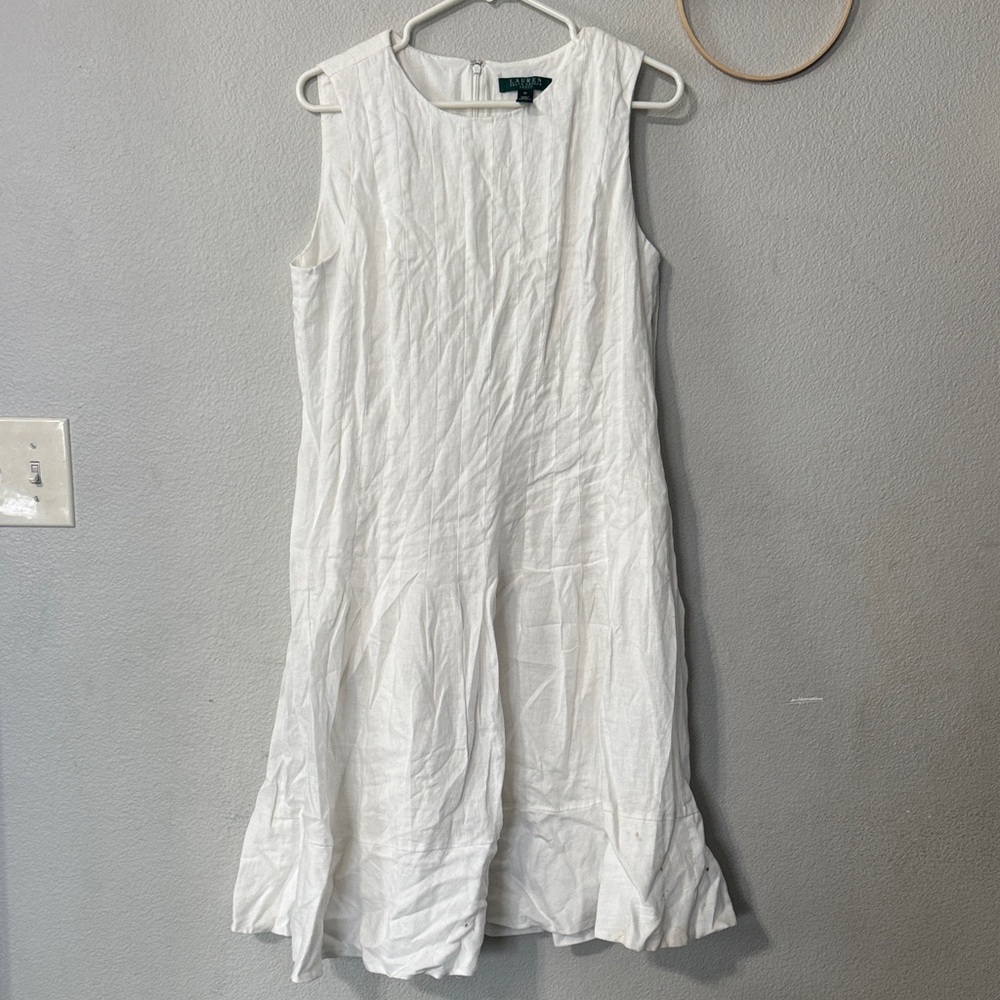 Ralph Lauren Crisp White Midi Dress